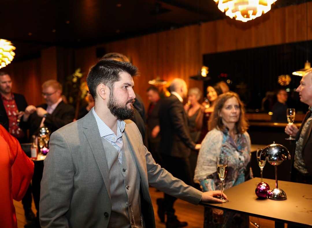 business people networking at event