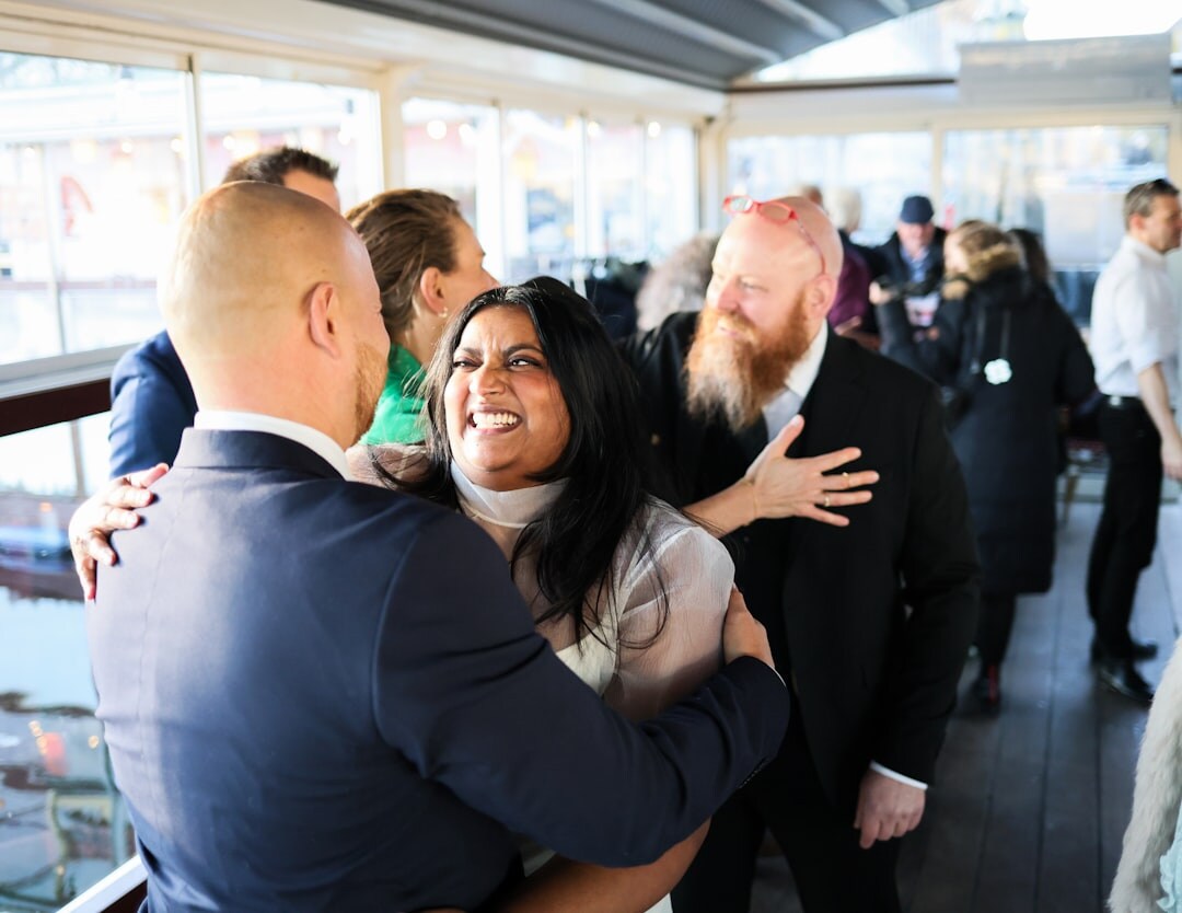 business professionals networking at event